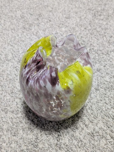 Ruffled glass vase murano - vase,