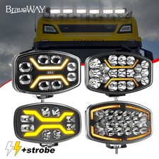 Demmon 10" Jumbo Oval LED Spot Lamp Dual White & Amber DRL Driving Light 12/24V