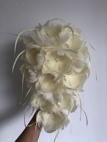 Feather bridal bouquet - bridal,