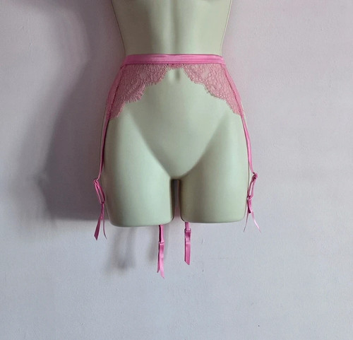 Hot pink lace - lace, suspender