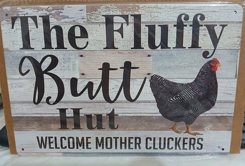 Metal chicken coop - coop, sign