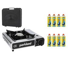 Parkland® Portable Single Burner Hob Camping Gas Stove Cooker + Gas Refills