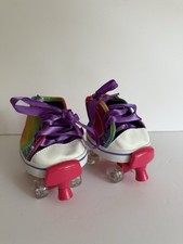 Build a bear rainbow lace up trainers with detachable pink roller skates