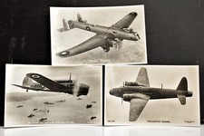 WW2 Postcards Aircraft Set of 3 Wellington Bomber, Fairey Hendon and Other