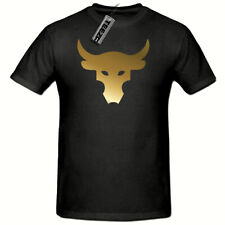 Brahma Bull Logo tee, The Rock Project Gym Men's T shirt,(Gold Slogan t shirt)