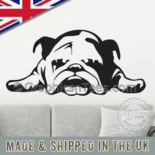 BRITISH BULLDOG PUPPY STICKER, WALL ART DECAL, BEDROOM, LOUNGE,  ENGLISH BULLDOG