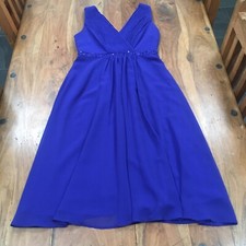 DEBENHAMS DEBUT Blue Bridesmaid Wedding Prom Dress Sequin Fit Flare Boned 8