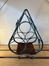 Wine Rack Metal and Rattan