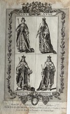 1794 Queen Mary, Queen Anne, King George I, King George II Of England Print