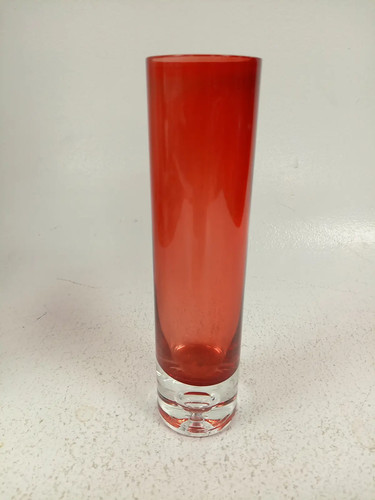 Tall red studio art - red, vase