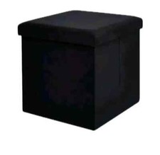 Faux Leather Folding Ottoman