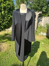 VINTAGE WINDSMOOR 2 PIECE JACKET & DRESS SIZE 14 BEAUTIFUL BLACK CLASSIC FITTED 