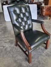 Antique repro green - , leather