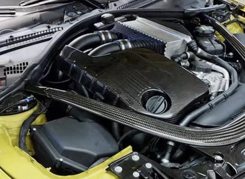 Carbon fibre engine cover trim - carbon,