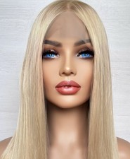 Light Golden Ash Blonde Hair Wig Lace Front Sleek Long