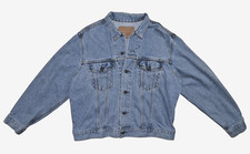 Vintage Levis Trucker Denim Jacket 75505-0212 size 44 46 Medium Orange Tab 1970s