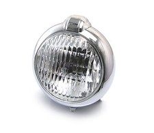 Motorbike Trike Project Headlight Lamp Custom Chrome Metal Classic Bates Look