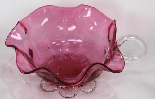 Vintage cranberry glass cup - glass,