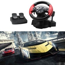 Gaming Car Racing Simulator Driving Steering Wheel & Pedals Set For/PS2