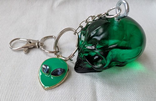 Alien head keyring bag - alien, charm