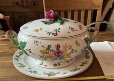 Vintage "La Soupiere Provencal" Le Cordon Bleu Soup Tureen, Stand & Silver Ladle