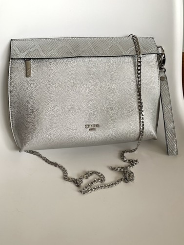 Silver dune clutch handbag - dune,