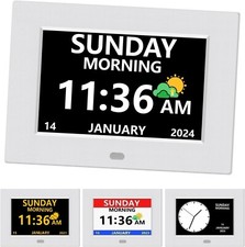 Dementia Digital Clock with Date and Day of Week For Elderly Medication Reminder