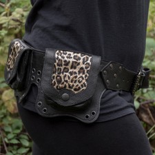 Leopard Leather Utility Belt Pouch Pocket Biker Boho Travel Bumbag fanny pack