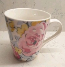 MUG Cath Kidston large floral mug pink rose yellow daffodils(?) 4.3" 11cm
