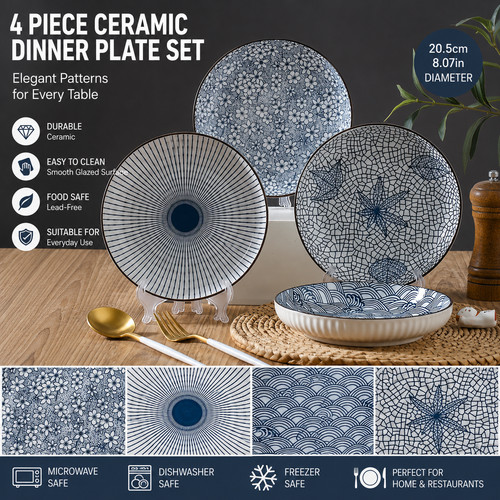 Piece ceramic dinner plate - 4,