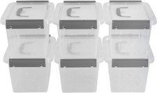 Clear Storage Boxes with Lids Small Plastic 24 Packs