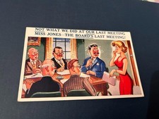 Saucy Seaside NOT WHAT WE DID AT OUR LAST MEETING SUNSHINE COMIC POSTCARD