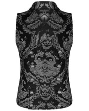 Devil Fashion Mens Waistcoat Vest Black Silver Damask Gothic Steampunk Regency