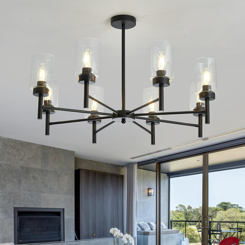 Black farmhouse chandeliers - black,