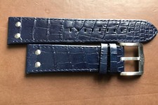 Genuine TW Steel Navy Blue Leather Watch Strap & Buckle 22mm TWB1302