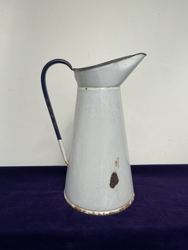 Vintage enameled french jug - enameled,