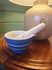 Mason Cash Church Gresley Pestle & Mortar Blue White Made in England Cornishware