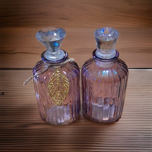 Purple decorative glass bottle - decorative,