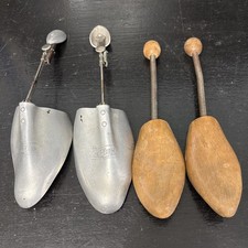 Vintage Set Of 2 Pairs Of Shoe Trees Stretcher True Form Sears & Co & Wooden