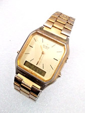 Casio Mens Gold Analogue & Digital Retro Watch, AQ-230 Fair Condition