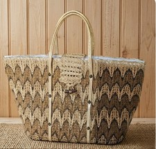Large Vintage Boho Woven Straw