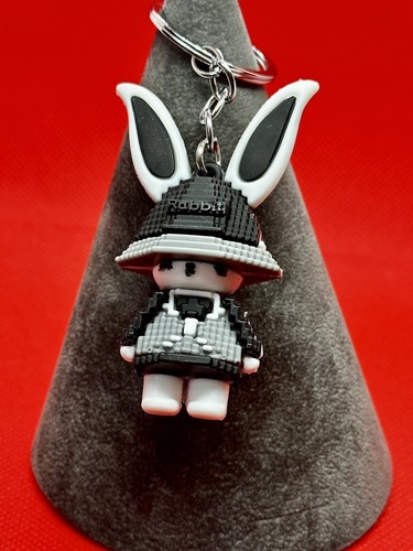 Little goth rabbit keyring - little,