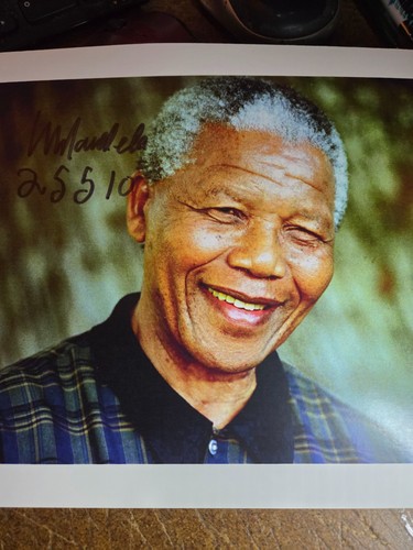 Nelson mandela signed 8x10 - mandela,