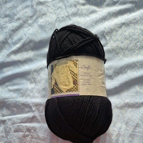 Aran yarn black 400g - 400g, knitting