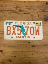 Vintage Florida - MARTIN - US Car License Plate BX5 70W
