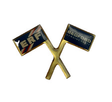 ERF BEDFORD GENUINE PARTS TRUCK LORRY VAN TWIN FLAGS PIN BADGE