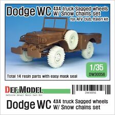 DEF. MODEL DW30056, US Dodge WC 4X4 truck Sagged Wheel w/ snow chains set, 1:35
