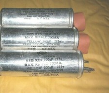 NOS Vintage ERIE 100uF + 200uF 275V  DC Capacitor x 3 YYW KB261A  (B8)