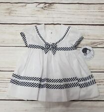 Baby Girls White and Navy Blue