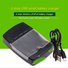 Battery Charger 4 Slots For Rechargeable Battery AA AAA 1.5V Alkaline Battery